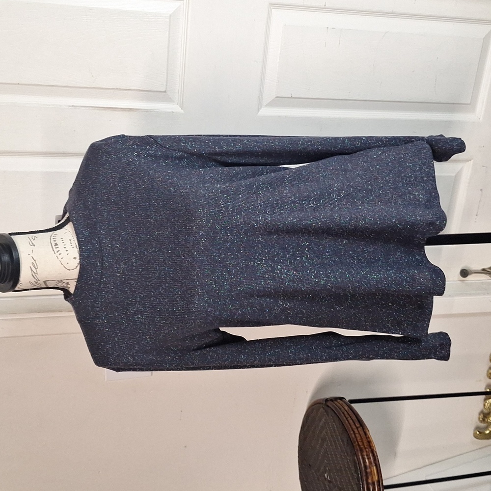 Violets & Roses Top Shimmer Color Black/Silver Size XL New